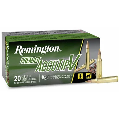 Remington Premier AccuTip Varmint Rifle Ammunition, .22-250 Rem, 50 gr ATV, 20 Rds