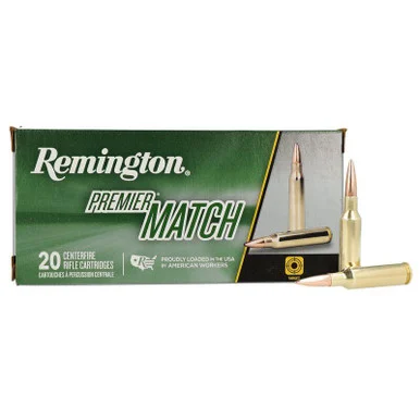 Remington Premier Match, .224 Valkyrie, 90gr BTHP, 20 Rds, Brass