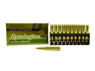 REMINGTON Premier Match 308 Win. 168 Grain BTHP Ammo, 20 Round Box (RM308W7)