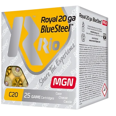 RIO Ammunition RBSM204 BlueSteel Royal, 20 Gauge, 3" Shell, 25 Rds, Steel Shot