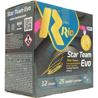 RIO Ammunition Star Team EVO HV 32 Low Recoil Shotshells, 12ga, 2-3/4" 1-1/8oz, 25 Rds, Plastic