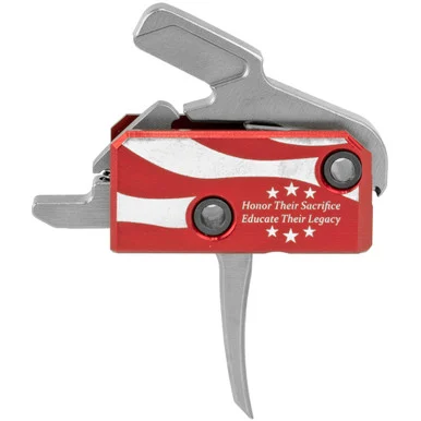 Rise Armament The Patriot Trigger, Steel/Aluminum, Silver/Red/White/Blue Finish