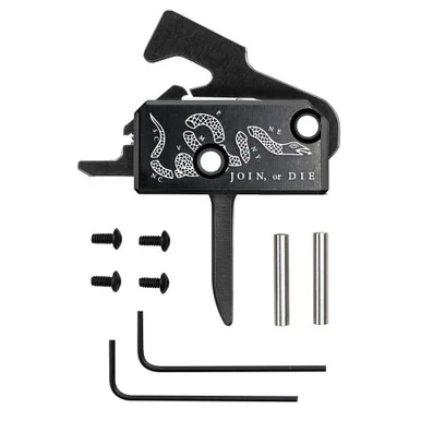 Rise Armament RA-140F-JOD, Super Sporting Trigger, Join or Die, Flat Trigger, Anodized Finish