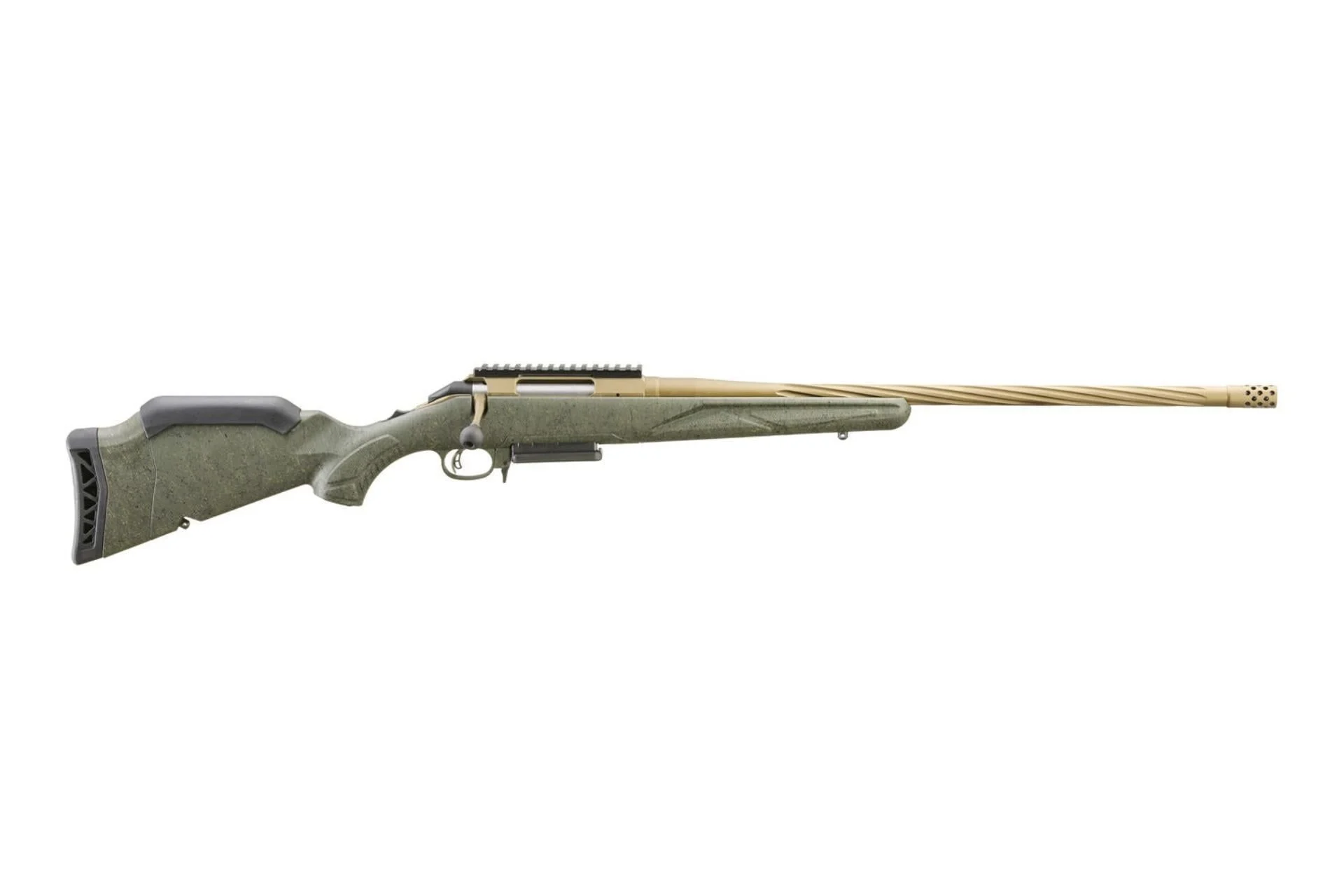 Ruger American Gen II Full Size 243 Win 3+1 22" Burnt Bronze Cerakote Spiral Threaded Barrel, Picatinny Rail Steel Receiver - 46933