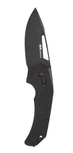 S.O.G Prohen XR, 3.35" Folding Drop Point, Black TiNi Cryo D2 Steel Blade, Black Textured G10 Handle