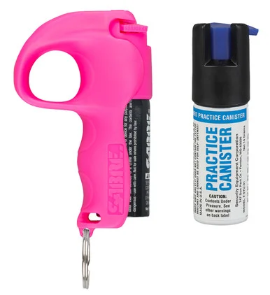 Sabre Quick Grip Pepper Spray Kit, Finger Loop Design, Pink