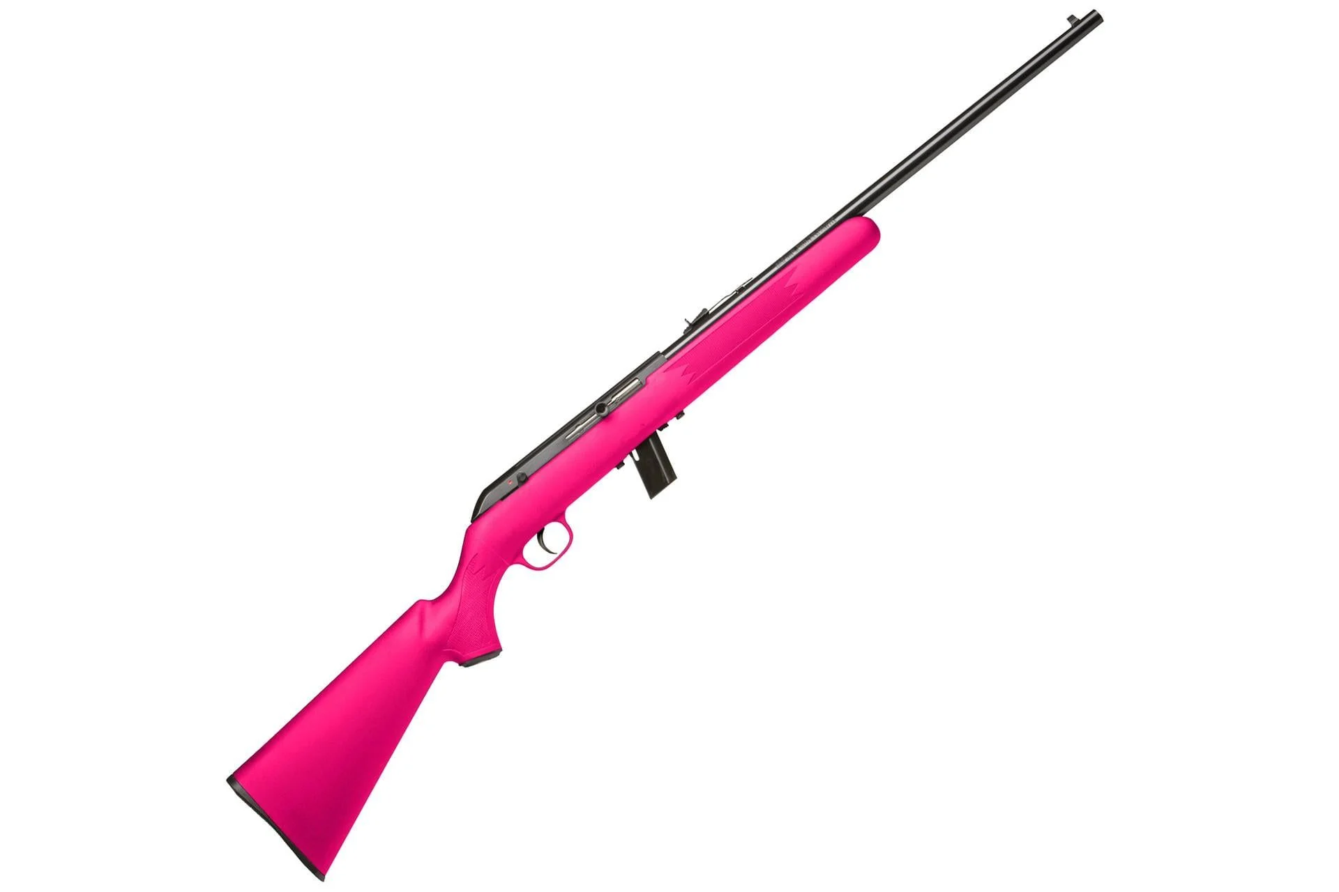 Savage Arms 64 F 22 LR 10+1 21", Blued Barrel/Rec (Drilled & Tapped), Pink Synthetic Stock, Open Sights - 21" Barrel, 10 Rounds, Synthetic, Pink Stock - 40218