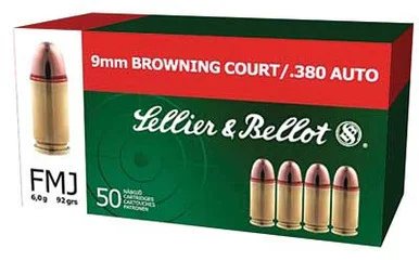 SELLIER & BELLOT 380ACP 90Gr Full Metal Jacket 50rd/Box Handgun Ammo (SB380A)