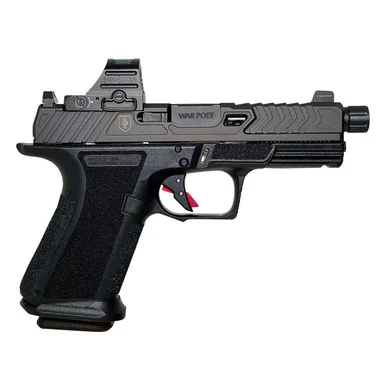 SHADOW SYSTEMS MR920 War Poet 9mm 4.5in Fluted Threaded Black Barrel 2x 15rd Black Pistol with Holosun 507C (SS-1075-H)