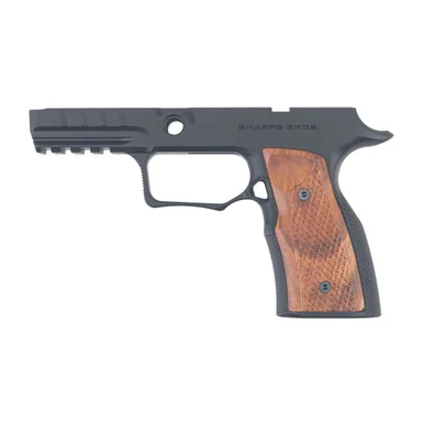 Sharps Bros. SHARPS GRIP FOR P320 SFTY BLK/CHERRY, Grip Module, Anodized Finish, Brazilian Cherry Panels