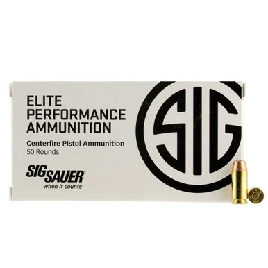 SIG SAUER Elite V-Crown 40 S&W 165Gr JHP 50/Box Ammo (E40SW1-50)