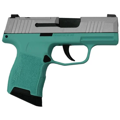 SIG Sauer P365, 9MM Luger, 3.10" Barrel, 10 Rds, Silver Slide/Robin's Egg Blue Frame