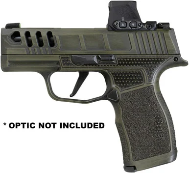Sig Sauer P365X, 9MM, 3.1" Barrel, 12 Rds, Distressed OD Green and FDE Cerakote