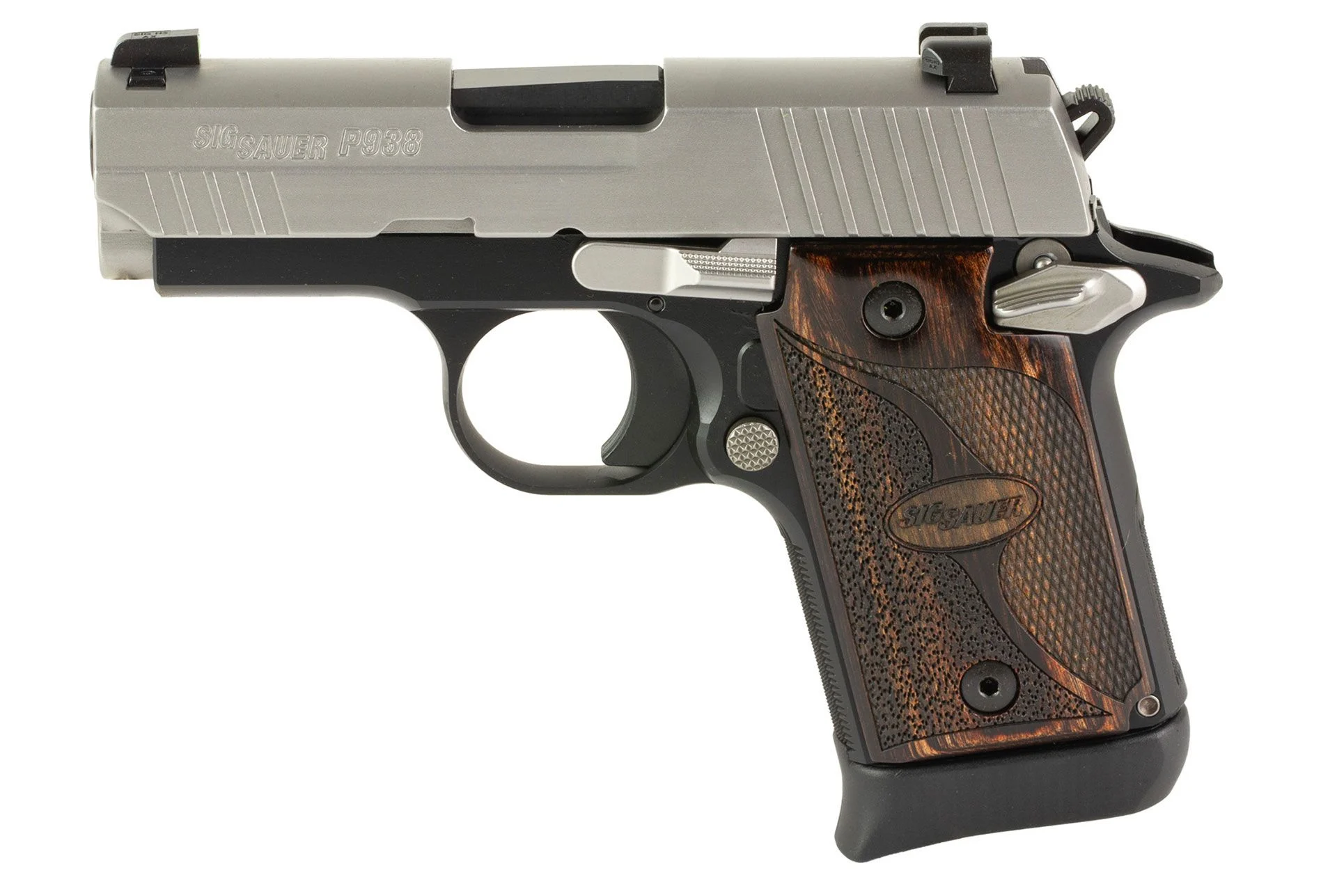 Sig Sauer P938 Two Tone Black / Stainless 9mm 3" Semi-Auto Pistol - 938-9-TXR3