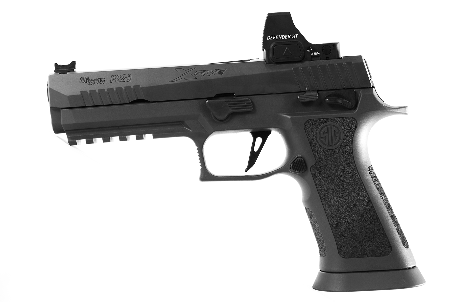 SIG Sauer P320 XFIVE Legion 5" 10rd 9mm CA Compliant Pistol With w/ Defender ST Red Dot - 320X5-9-LEGION-MS-CA