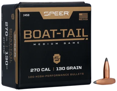 Speer Ammo 1458, 270 Caliber, 130gr Spitzer Boat Tail Soft Point