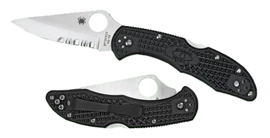 Spyderco Delica 4, 2.88" VG-10 SS Blade, Black Textured FRN Handle