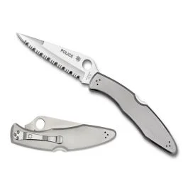 Spyderco Police Model 4.13 Serrated Spear Point Knife