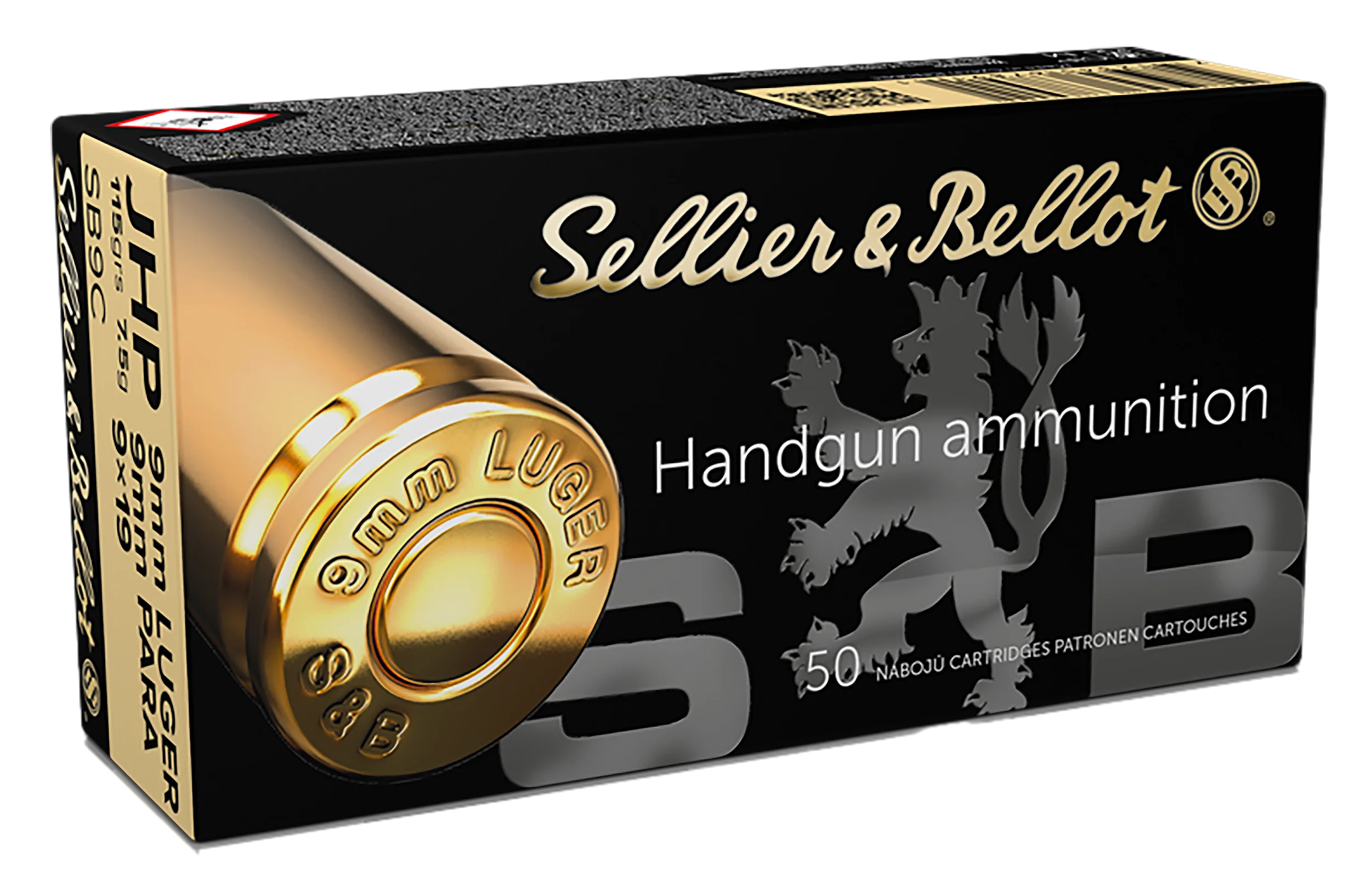 Sellier & Bellot Pistol Ammuntion SB9C, 9MM, Jacketed Hollow Point (JHP), 115 GR, 1237 fps, 50 Rd/bx