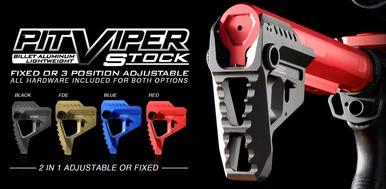 Strike Pit Viper Stock, AR-Platform, Black, Aluminum/Steel
