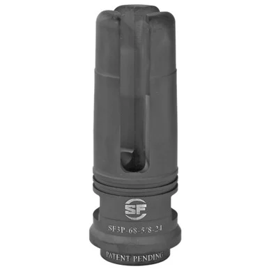 Surefire SF3P-68-58-24, SOCOM 3 Prong Flash Hider, 6.8 SPC, 5/8x24 Thread, Black