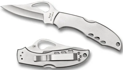 Spyderco Byrd Knife Drop Point Folding Knife w/Plain Edge (BYO4PS2)