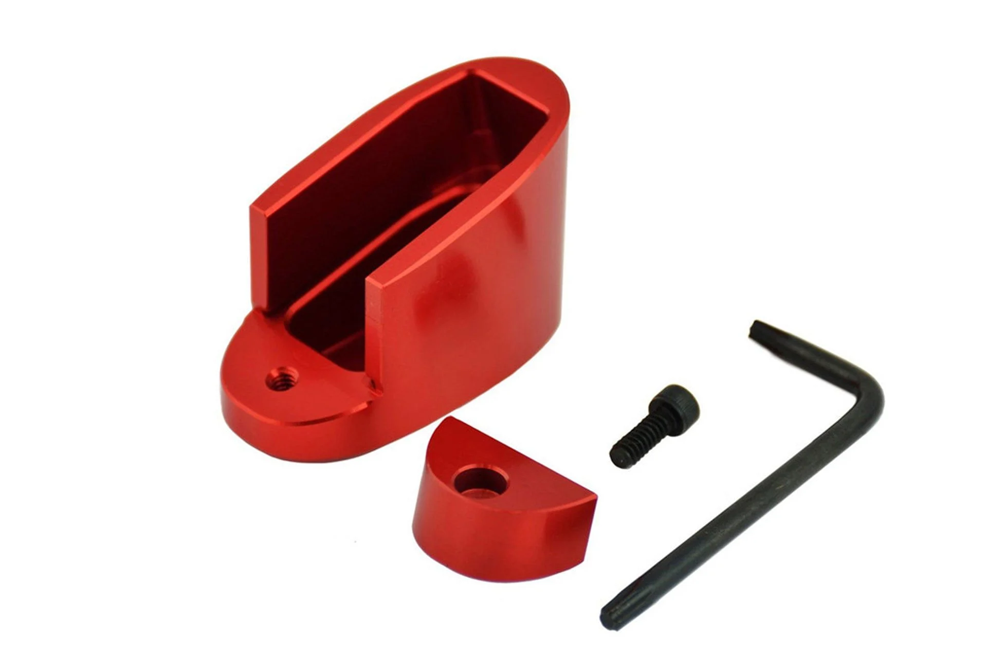 Taran Tactical Innovation, Firepower Base Pad, Fits M&P Shield 9mm & 40SW, +1/+2, Red Finish - TTIMPSB940-03