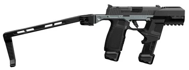 Tyrant CNC TWS365 Conversion System for Sig Sauer P365, Gunmetal Aluminum PDW Chassis with Folding Brace