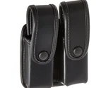 Uncle Mike's Mirage Plain Double Stack Duty Double Pistol Mag Case, Black