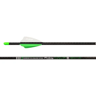 VICTORY ARCHERY VAP SS Gamer 31in 400 6-pc Stainless Steel Fletched Arrows (VAPSSG-400FX-6)