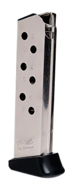 Walther Magazine PPK/S 380 ACP 7 Round Finger Rest Nickel .380