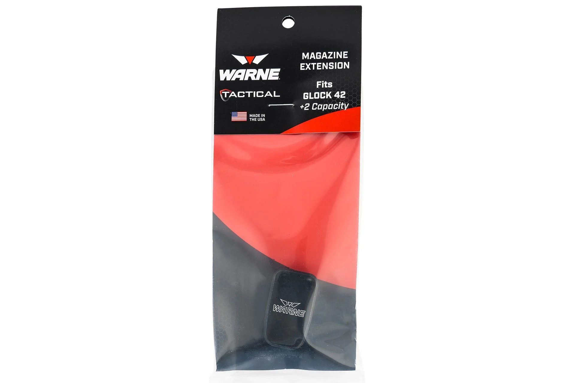 Warne MEG422BLK Magazine Extension made of 6061-T6 Aluminum with Hardcoat Anodized Black Finish for Glock 42 Magazines (Adds 2rds) - 139105