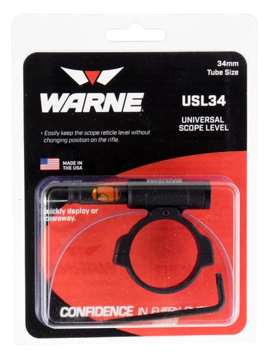 Warne USL34 Universal Scope Level, 34mm Tube, Aluminum, Black