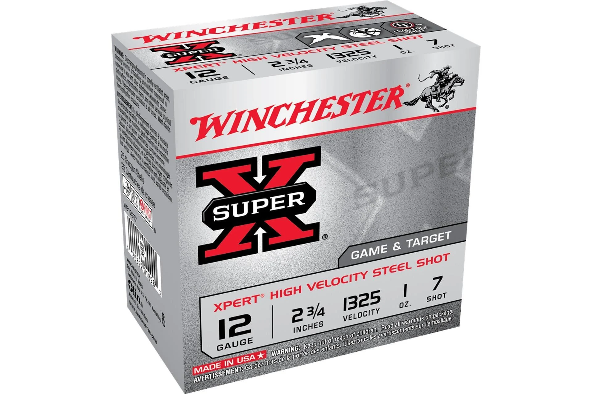 Winchester 12 Gauge Super-X Steel Lead Free WE12GT7 2-3/4" #7 Shot Shotgun Ammunition Shotgun Ammo - 250 Round case - WE12GT7