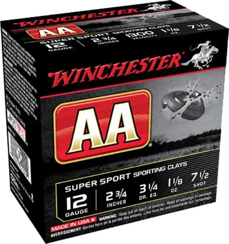 Winchester Ammo AASC127 AA Super Sport 12 Gauge 2.75 1 1/8 oz 7.5 Shot Shotgun Ammo - 25 Rounds - AASC127