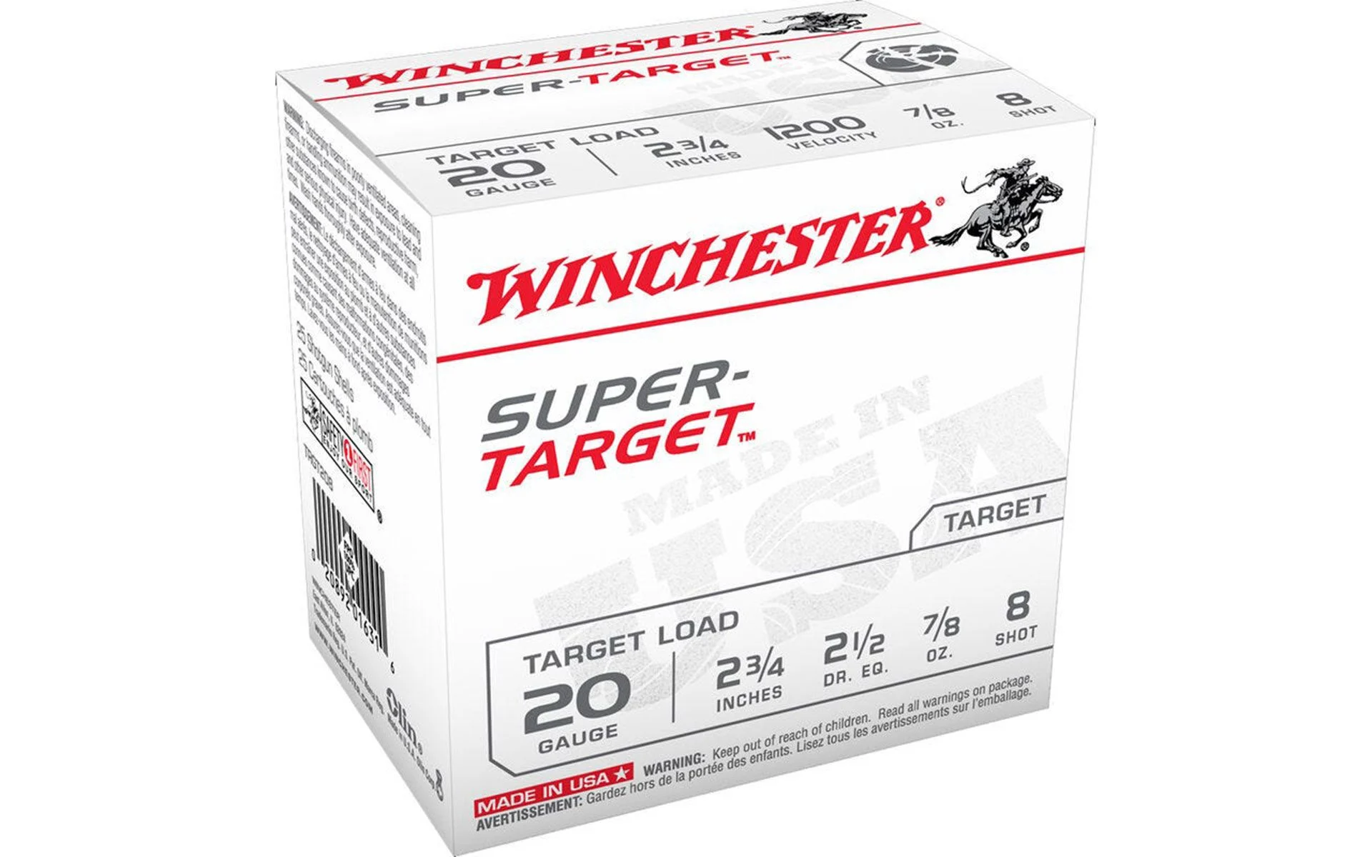 Winchester Ammo TRGT208VP Super-Target Light Target 20 Gauge 2.75" 1 1/8 oz 8 Shot Shotgun Ammo - 100 RDS - TRGT208VP