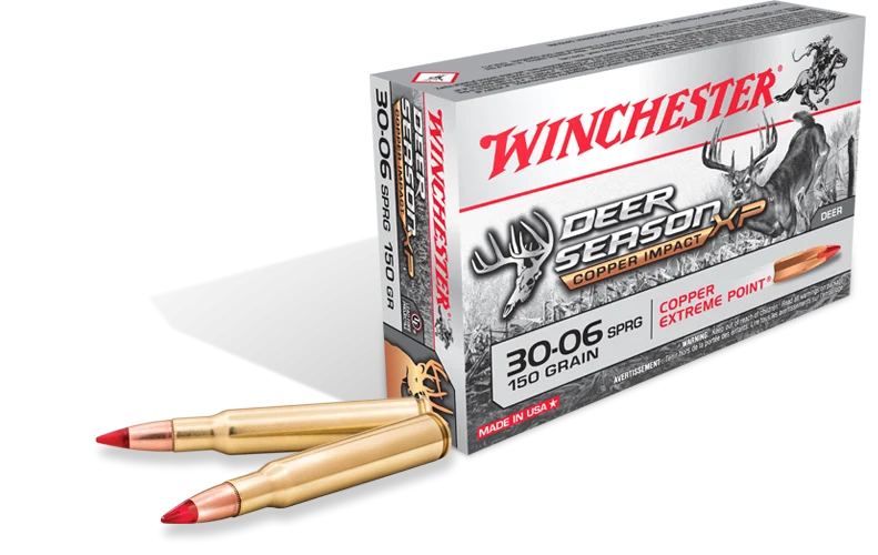 Winchester Ammo X3006CLF Deer Season XP Copper Impact 30-06 150 Grain Poly Tip Lead Free California Certified Nonlead Ammunition Rifle Ammo - 20 Rounds - WNX3006DSLF