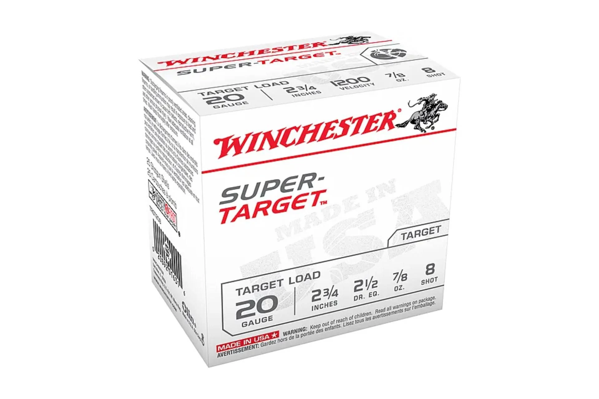 Winchester Ammunition Super Target 20 Gauge 2.75" #8 7/8 oz Shotgun Ammo - 25 Rounds - WNTRGT208