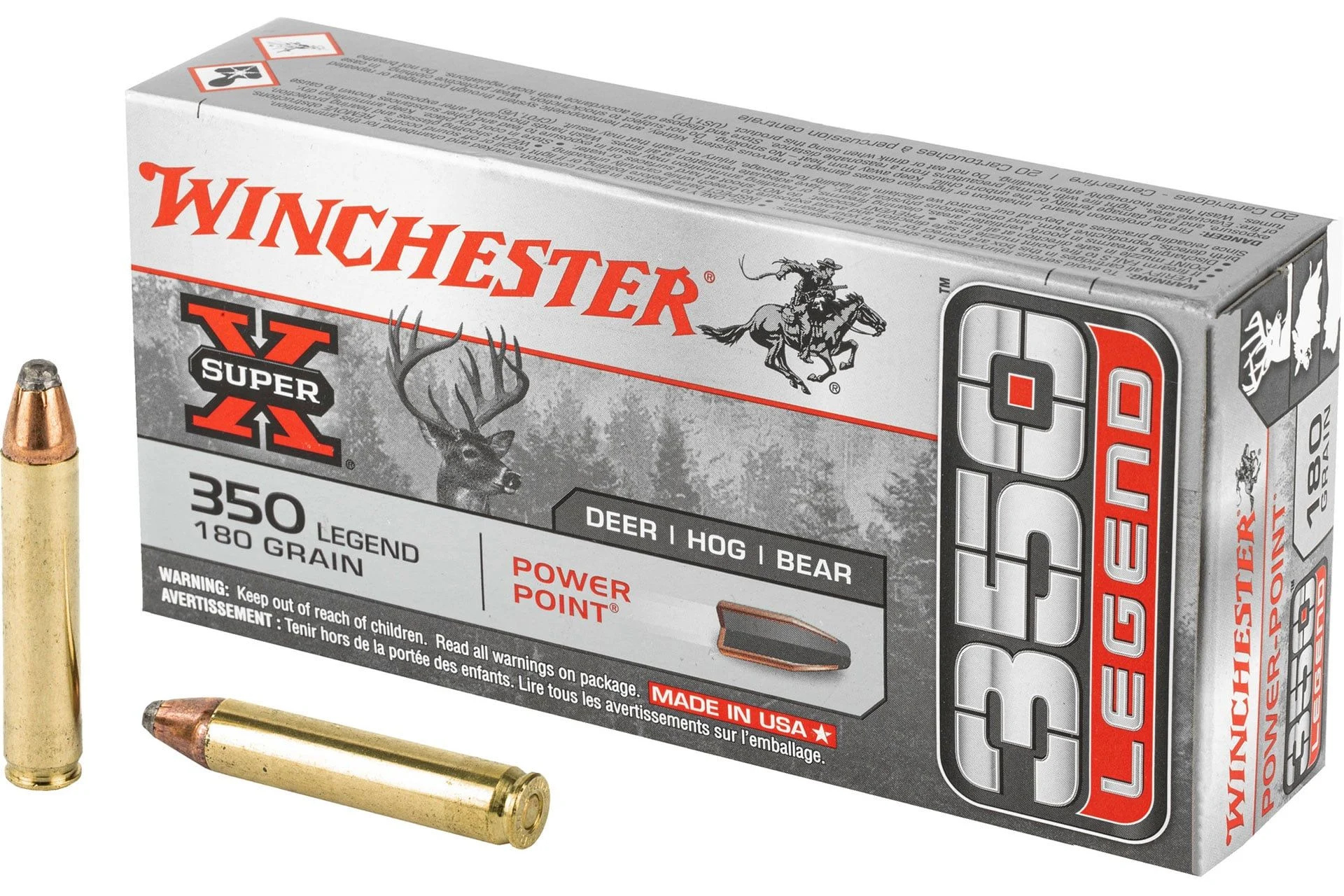 Winchester Ammunition Super-X 350 Legend 180 Grain Power Point Handgun Ammo - 20 Rounds - WNX3501