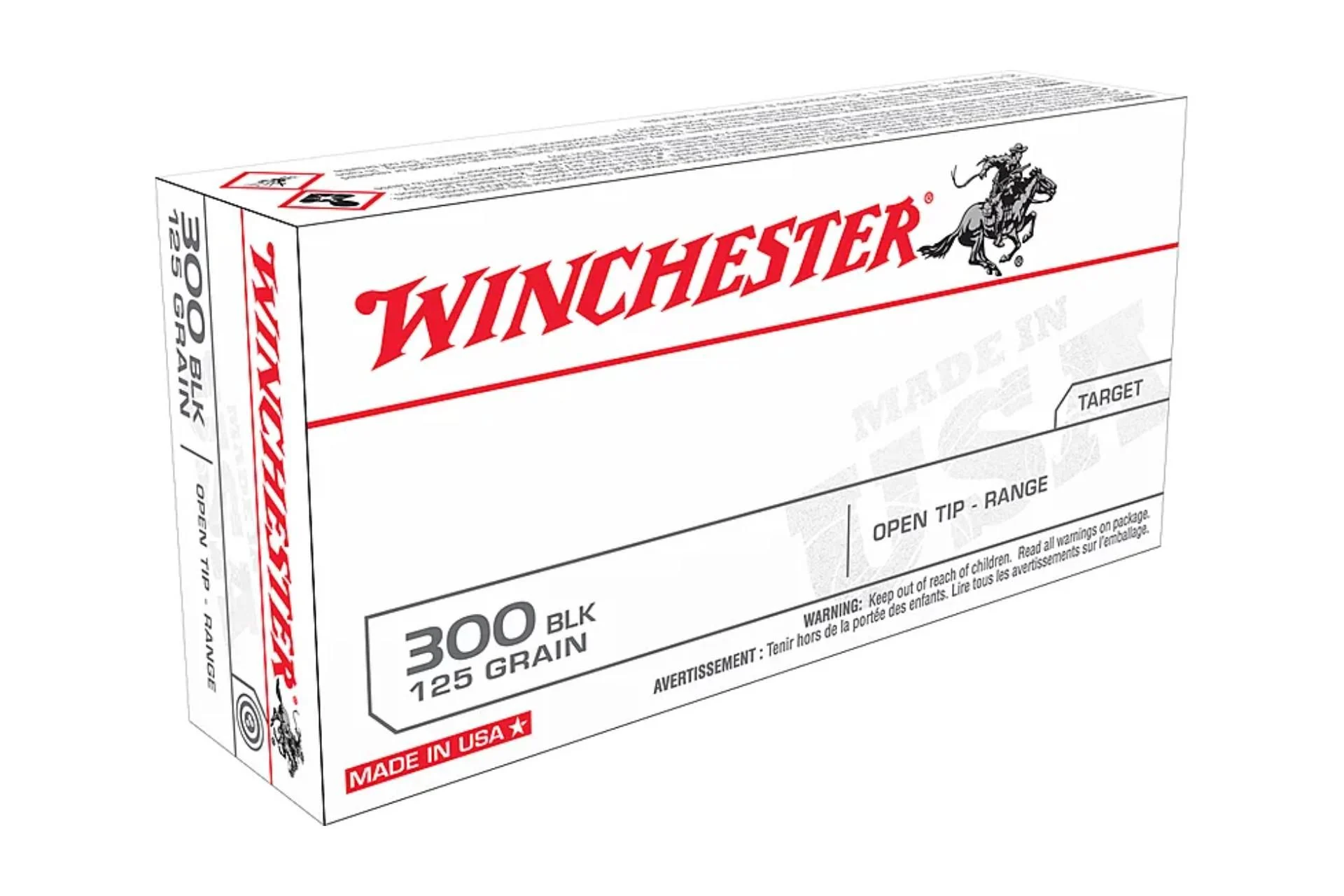 Winchester Ammunition USA 300 Blackout 125 Grain Open Tip Rifle Ammo - 20 Rounds - WNUSA300BLK