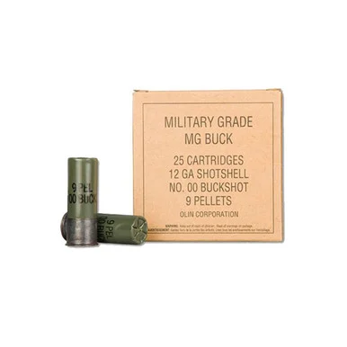 WINCHESTER Military Grade 12Ga 2.75in 9 Pellets 00 Buck 25rd Box Shotshells (Q1544VP)
