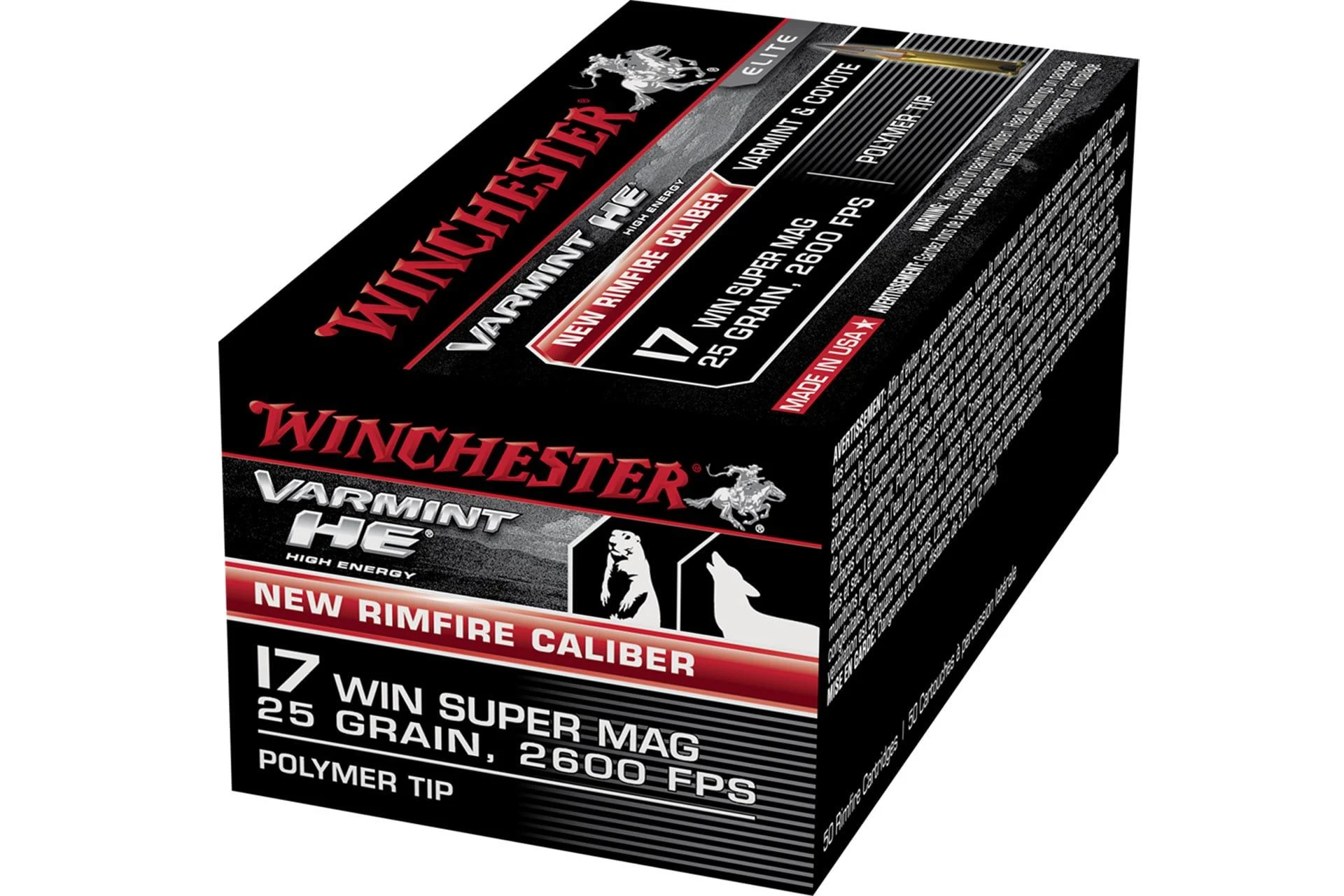 Winchester S17W25 .17 WSM 25gr Polymer Tip 50 Per Box - S17W25