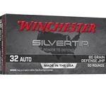 Winchester Silvertip 32 ACP AUTO Ammo 60 Grain Jacketed Hollow Point - W32AST