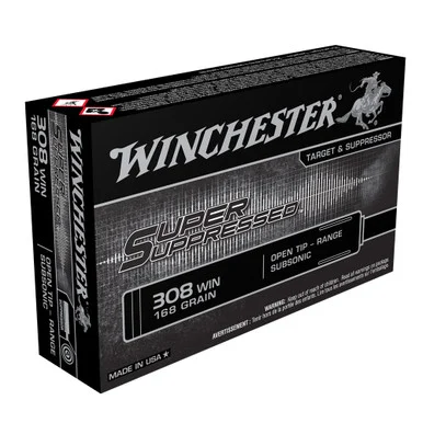 WINCHESTER Super Suppressed .308 Win 168Gr FMJ 20rd Box Rifle Ammo (SUP308)