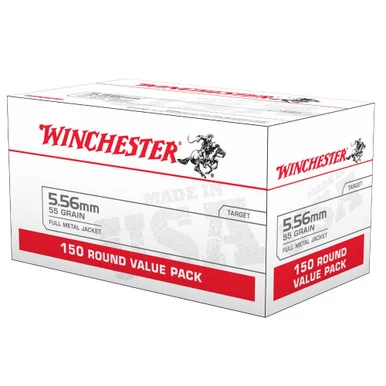 WINCHESTER USA 5.56mm 55Gr FMJ 150Rd Value Pack Rifle Ammo (USA556L1)