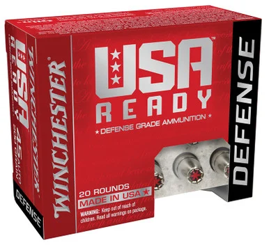 Winchester USA Ready 45 Auto, 200 Grain, Hollow Point, Hex-Vent, 20 Rounds