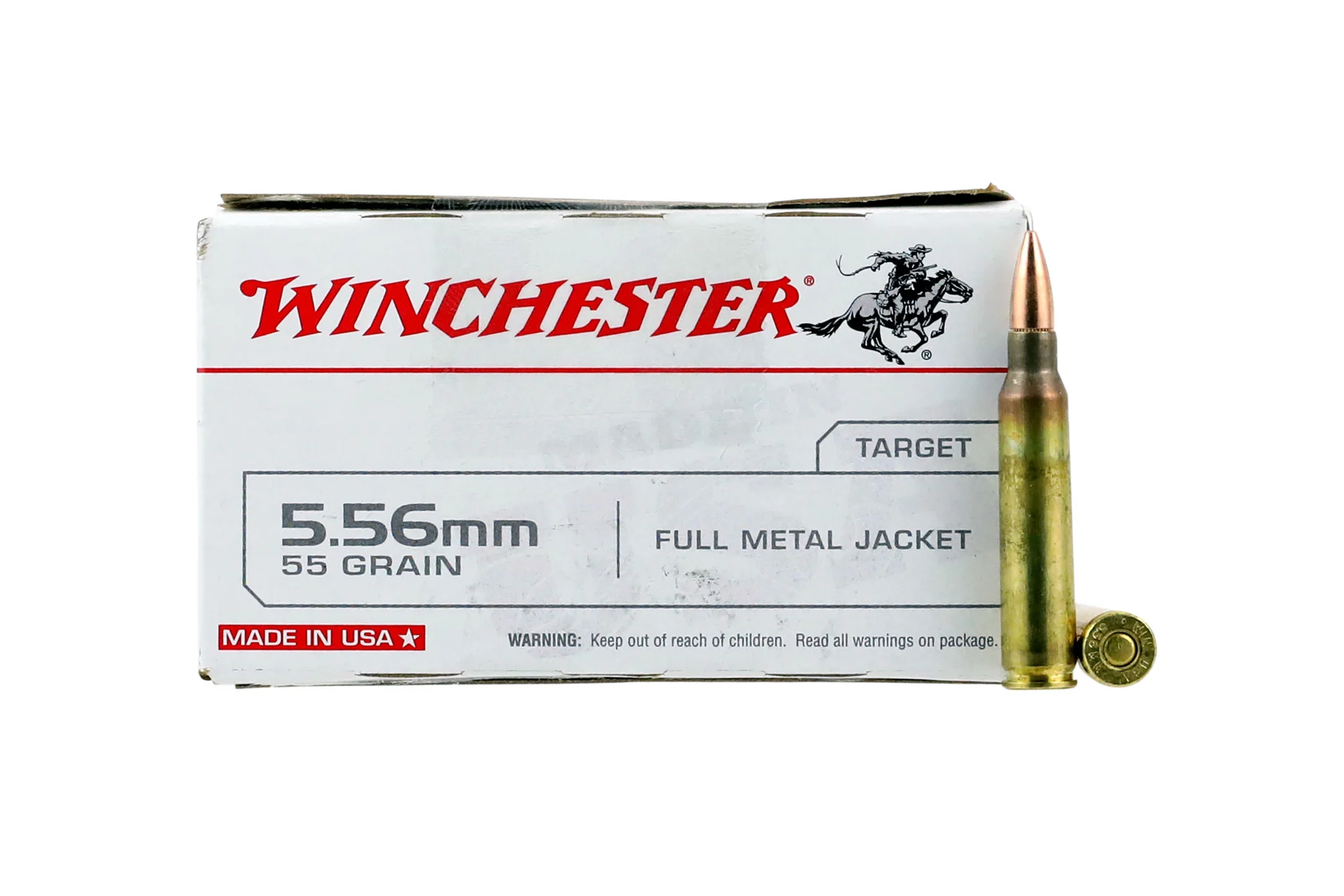 Winchester WM193K M193 5.56NATO 55 Grain FMJ Rifle Ammo - 20 Rounds - WNWM193K-LC