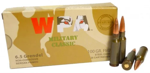 Wolf Military Classic 6.5 Grendel, 100 Gr, FMJ, 20rd Box