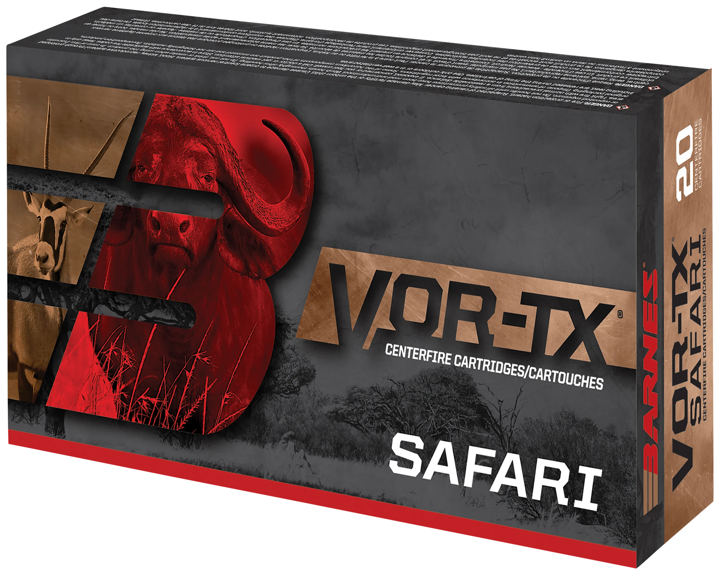 Barnes VOR-TX Safari Rifle Ammunition 21329, 458 Winchester Magnum, TSX Flat Base, 450 GR, 20 Rd/bx