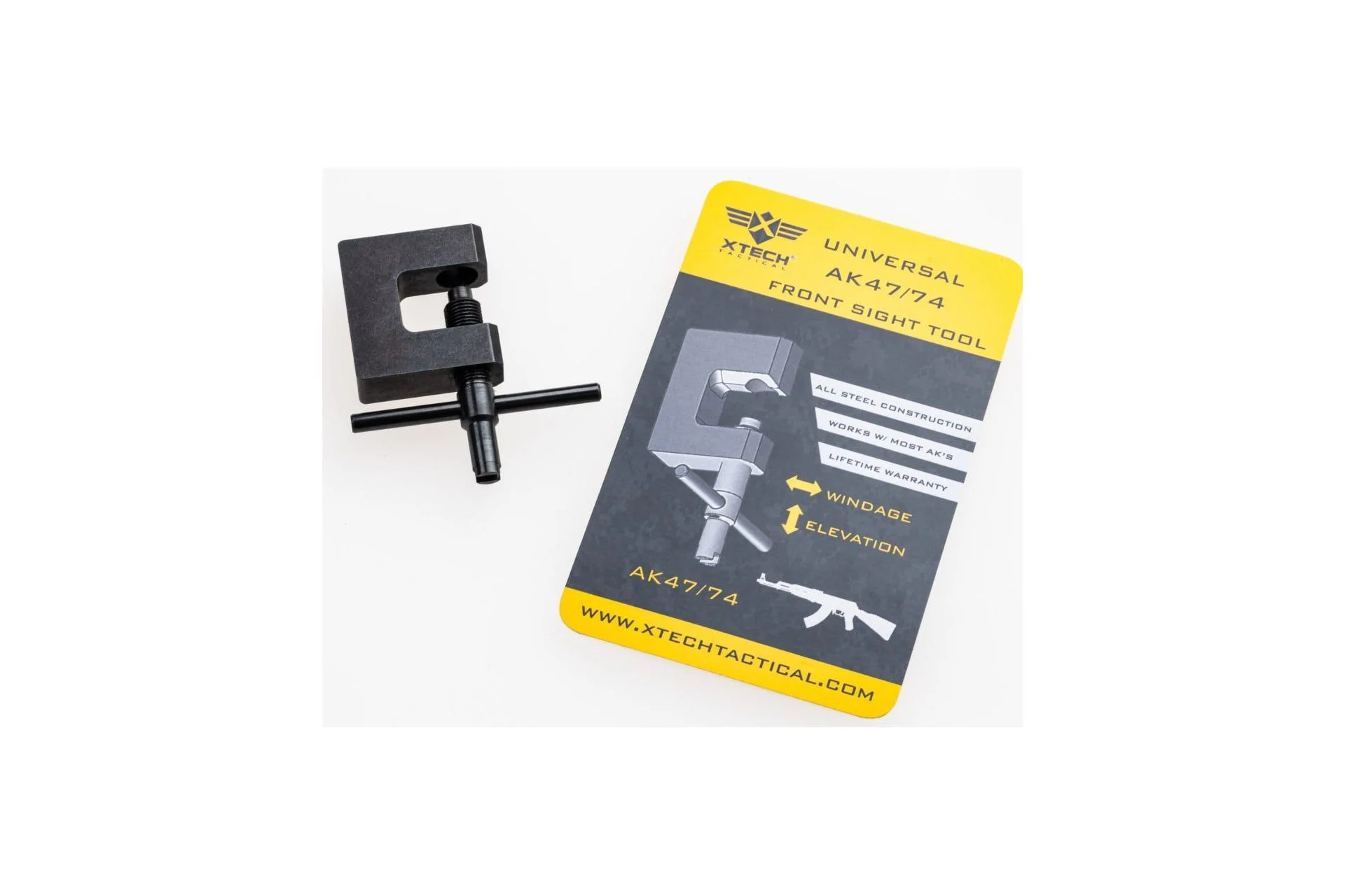 Xtech Tactical Front Site Steel AK47 adjustment tool for elevation and windage *XTech Tactical PVC Patch Included - XTT134-AKST